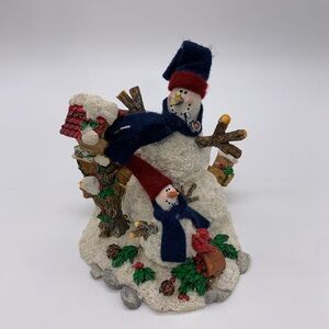 Vintage Frosty The Snowman Decorative Christmas Statue With Snow Glitter Base